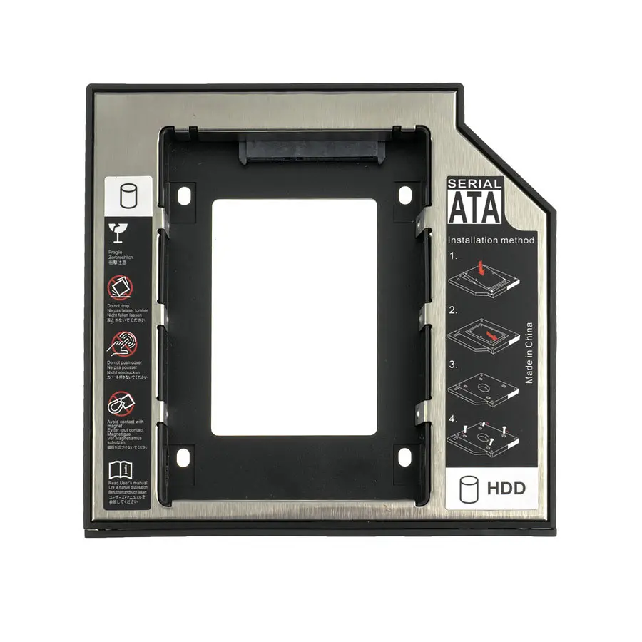 Кишеня для 2.5 SATA HDD SSD h=12.7mm устанавливается замість SATA-привода ноутбука Second HDD Caddy Optibay матовий - фото 3