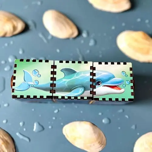 Деревʼяні обертові кубики "Водний світ" - фото 4