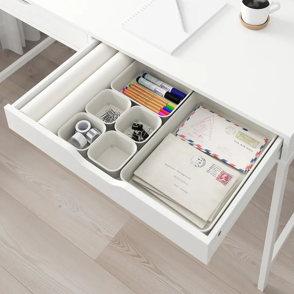 Органайзер IKEA для канцелярії та косметики 10×10×5 см бежевий - фото 2