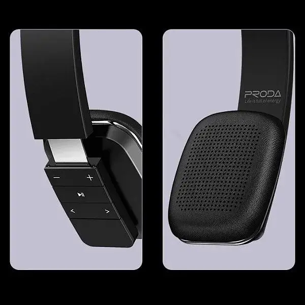 Навушники Proda PD-BH300 Bluetooth V4.2 300мАч 8 год накладні бездротові Чорні - фото 3