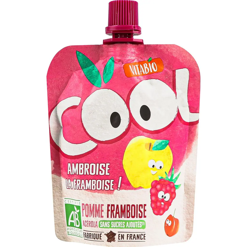 Набор: Органическое пюре Vitabio Cool Fruits с яблоком и малиной 180 г (90 г x 2 шт.) - фото 2