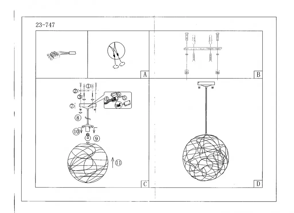 Люстра подвесная Brille для бара E27 60W WH (BR-01 330S/1) - фото 5