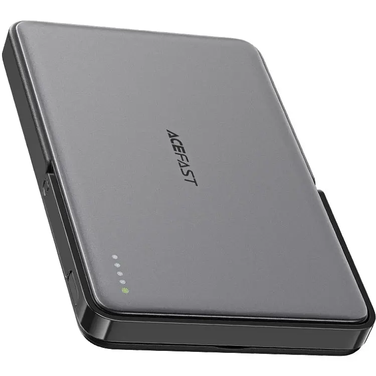 Універсальна мобільна батарея Acefast Magnetic Wireless 5000mAh 18W PD,QC3.0 USB-C In/Out,with holder, ультра тонкий M16 Чорний - фото 4