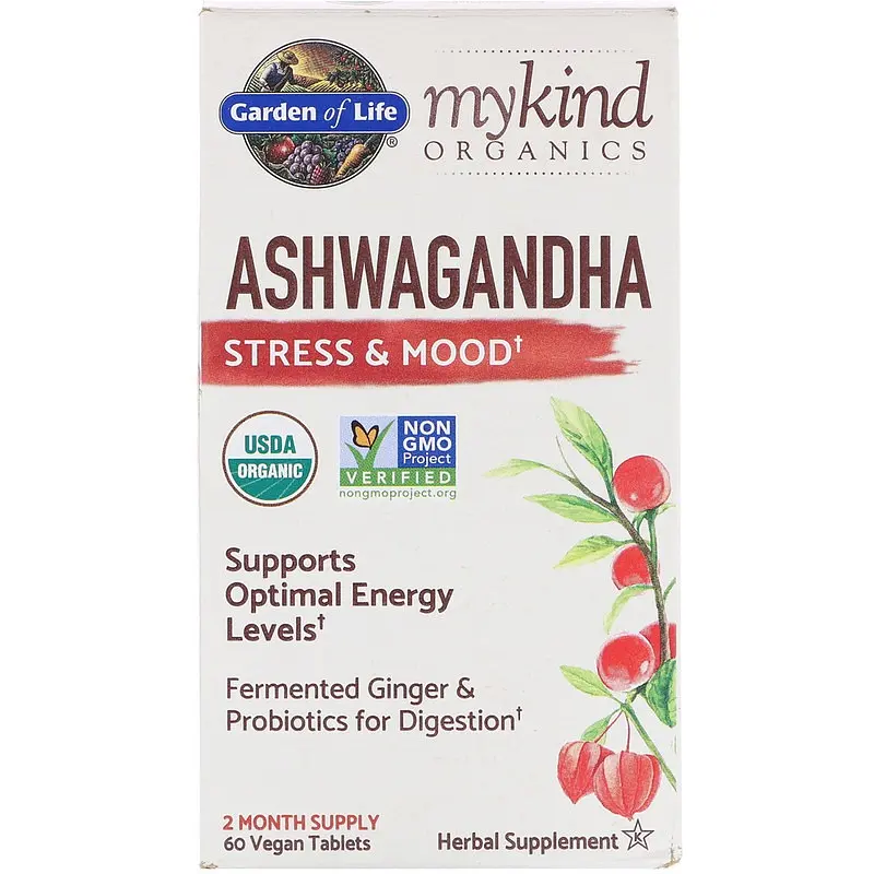 Ашваганда Garden of Life Ashwagandha MyKind Organics 60 таблеток - фото 2