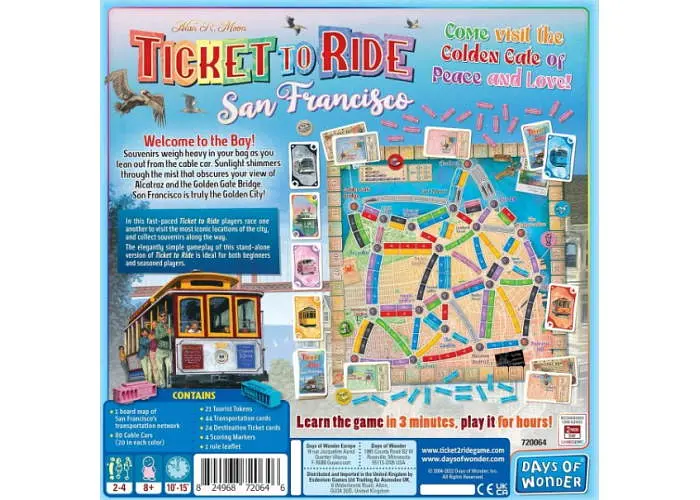 Настольная игра Days of Wonder Билет на поезд: Сан-Франциско (Ticket to Ride: San Francisco) (англ.) (DOW720164) - фото 2