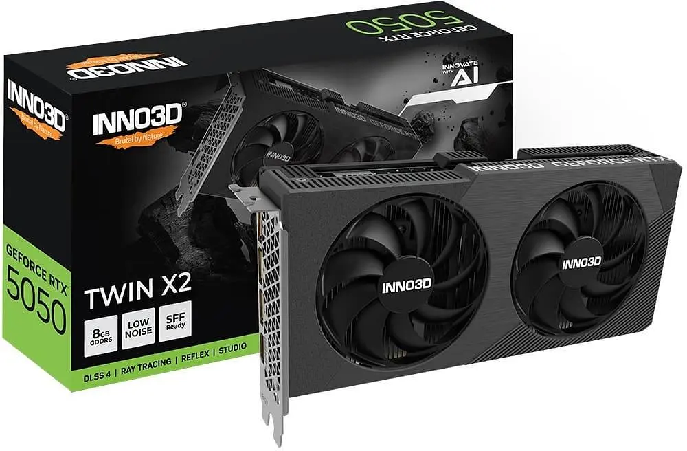 Відеокарта Inno3D RTX 5050 8GB TWIN X2 (N50502-08D6-174071N) (GDDR6, 128 bit, PCI-E v5.0 x16) - фото 3
