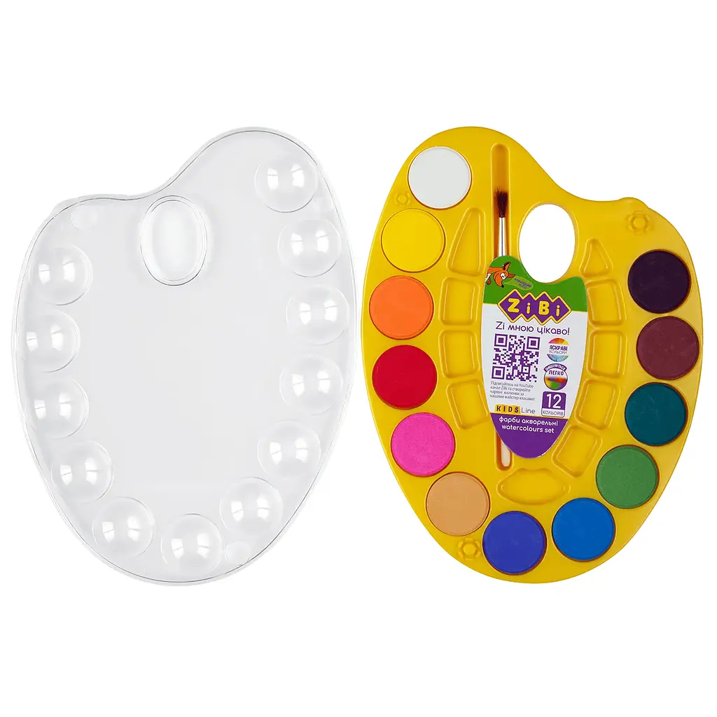 Акварельні фарби на палітрі ZiBi Kids Line 12 кольорів (ZB.6558-08) - фото 2