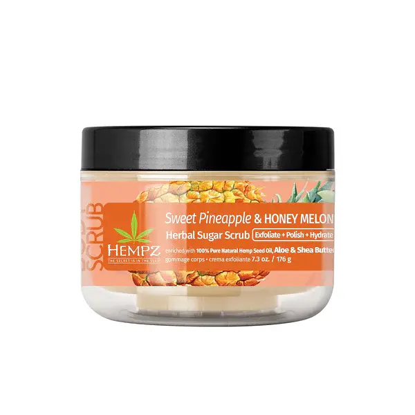 Скраб цукровий "Солодкий ананас та Медова диня" Sweet Pineapple & Honey Melon Herbal Sugar Scrub Hempz 176 г - фото 3