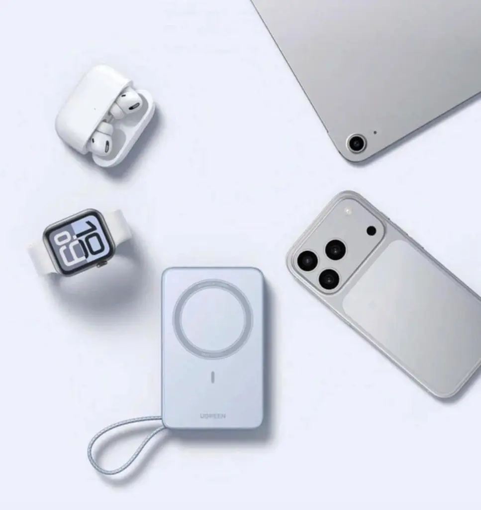Магнітний павербанк Ugreen PB594 з бездротовою MagSafe зарядкою блакитний 30W 10000 мАч - фото 8