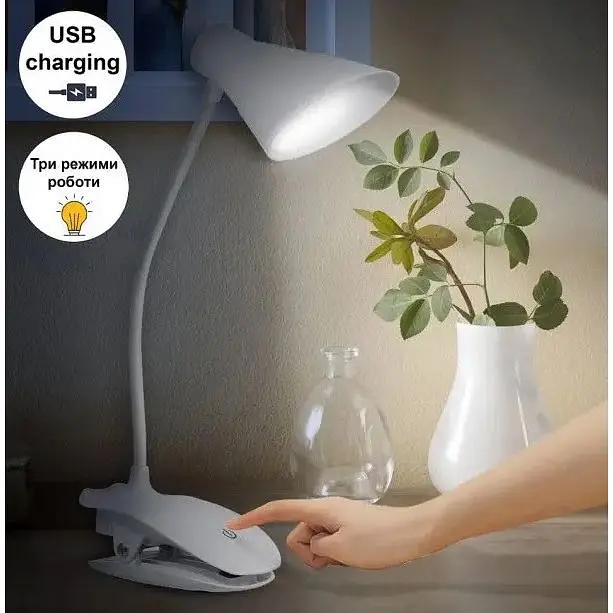 Настольная лампа Winnboss 1927 аккумуляторная на прищепке - фото 8