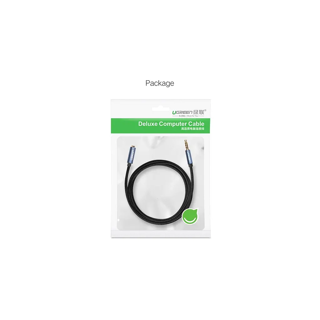 Кабель мультимедійний 3.5mm M to 3.5mm F 2.0m AV118 blue Ugreen (40675) - фото 7
