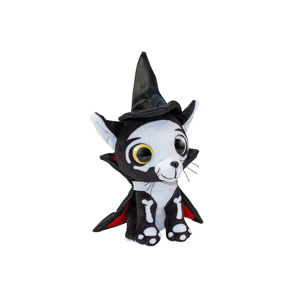 М'яка іграшка Lumo Stars Кіт Halloween Spooky, 15 см, сірий із чорним (54984) - фото 2