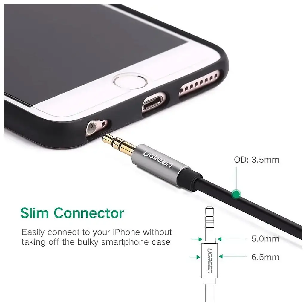 Кабель мультимедійний 3.5mm M to 3.5mm M 2.0m AV119 black Ugreen (10735) - фото 5