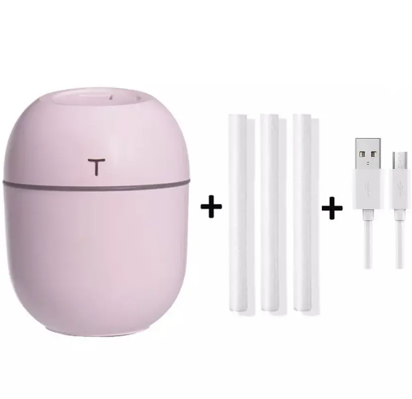 Ультразвуковий міні-зволожувач повітря OEM HUMIDIFIER з дифузором USB 10х7х5 см 220 мл Рожевий (HT0002)