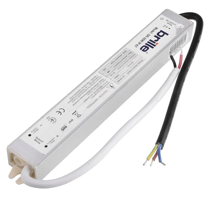 Блок питания Brille влагозащищенный LED dr-30W IP-67 AC 100-240V DC 12V - фото 3
