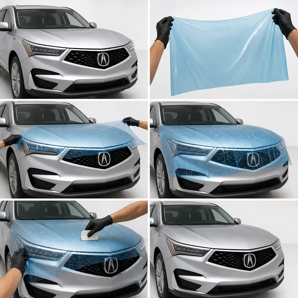 Антигравійна захисна бронеплівка за лекалами для Acura RDX TC1 2019-2021 - оптика (фари та ПТФ) - фото 2