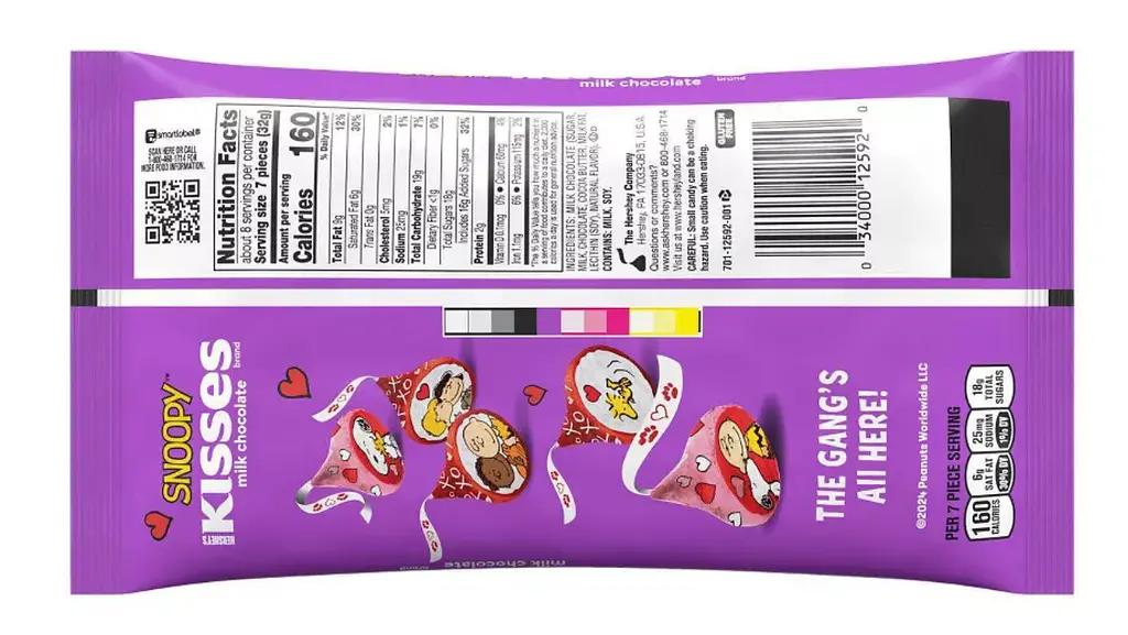 Шоколадні цукерки Hershey's Kisses Valentine's Day Milk Chocolate Snoopy and Friends 269г - фото 2