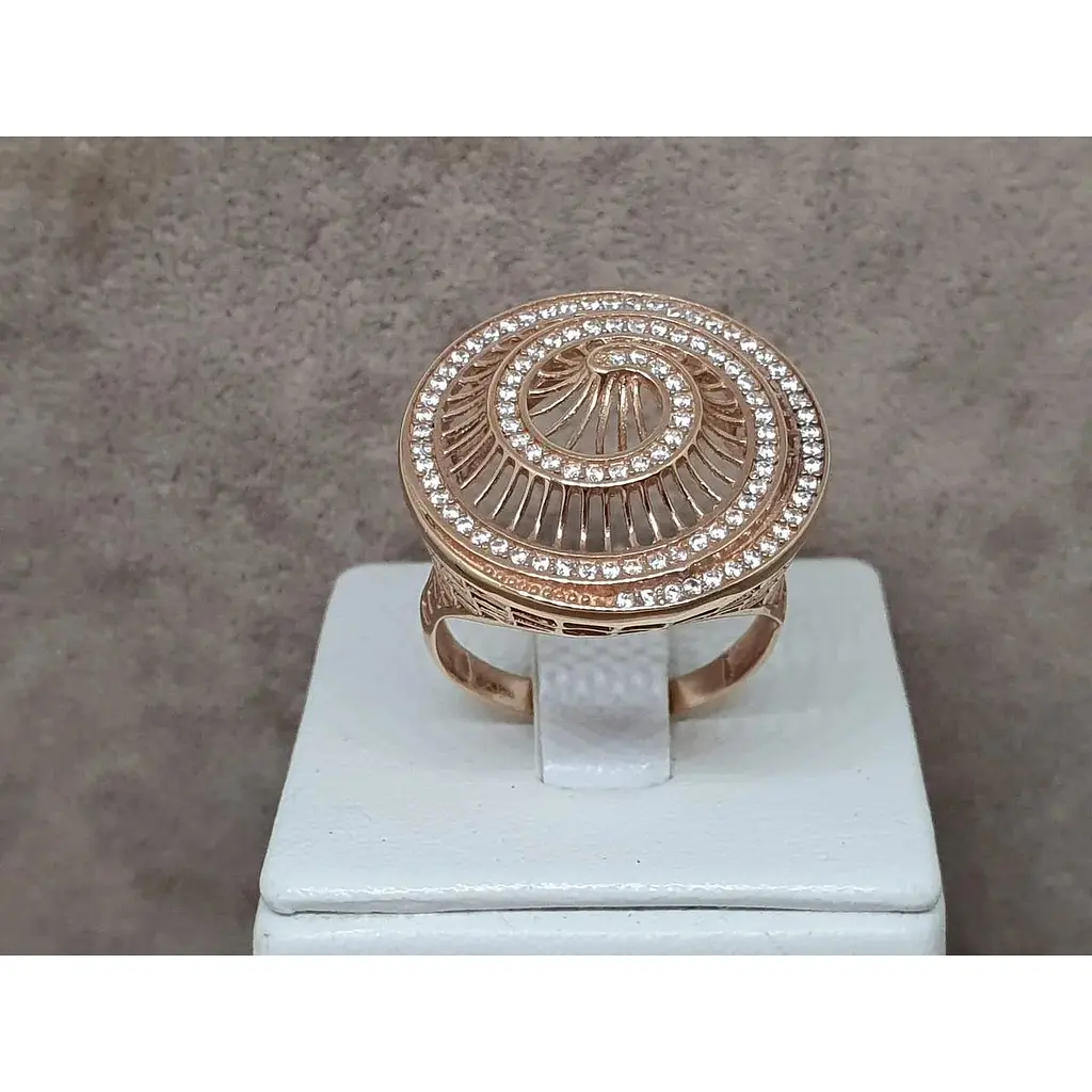 Золоте кільце Родинні коштовності з фіанітами. 1710347 19 - фото 5