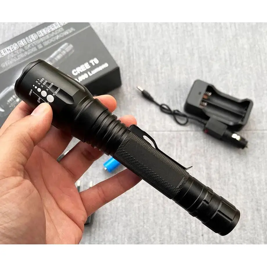 Ліхтар ручний X-Balog BL-8668 акумуляторний з кліпсою та ремінцем CREE T6 2x18650 Zoom - фото 2