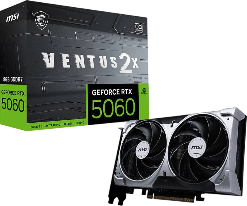 Відеокарта GeForce RTX 5060 8GB MSI Ventus 2X OC (RTX 5060 8G VENTUS 2X OC) Б/В - фото 4