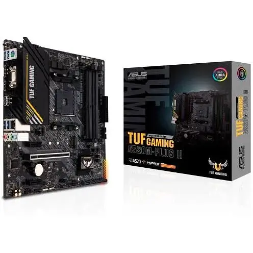 Материнська плата Asus TUF Gaming AM4 (A520) A520M-PLUS II, A520, 4xDDR4, Int.Video(CPU), 4xSATA3, 1xM.2, 1xPCI-E 16x 3.0, 2xPCI-E 1x 30 6xUSB3.2/6xUSB2.0, VGA/HDMI/DP, MicroATX - фото 2