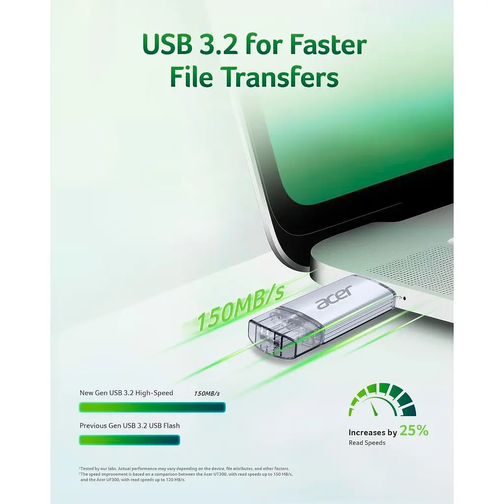 Флеш-накопичувач Acer USB 32G usb3.2+TypeC UT300 (BL.9BWWA.588) - фото 6
