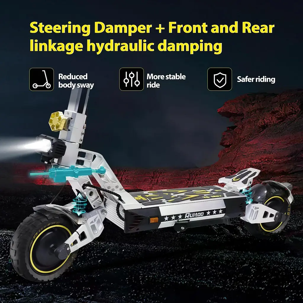 Електросамокат двомоторний Ruitoo T3 MAX (2х2800W, 60V, 30Ah) Білий - фото 14