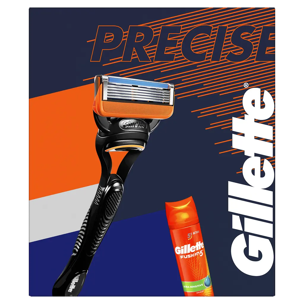 Подарочный набор для мужчин Gillette: Бритва Fusion5 + Гель для бритья 200 мл - фото 2