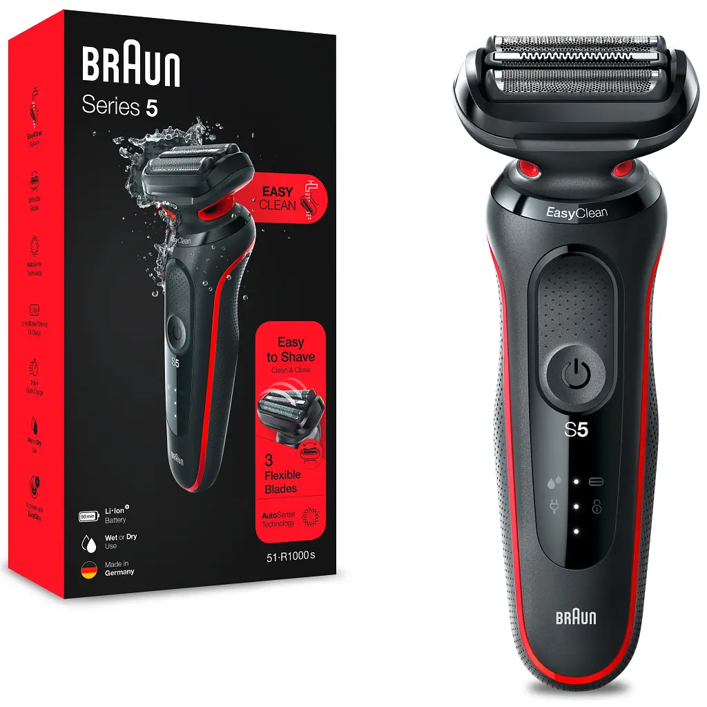Електробритва Braun Series 5 51-R1000s BLACK / RED - фото 2