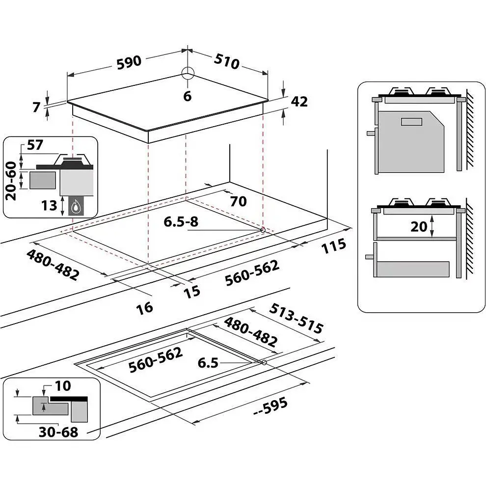 Газова варильна поверхня Whirlpool GOFL 629/WH [95550] - фото 5