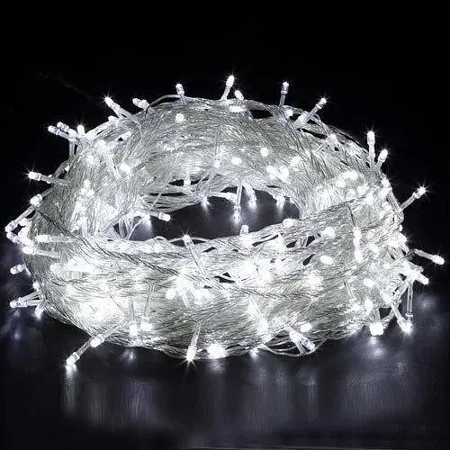 Світлодіодна гірлянда No Brand 260 LED класична 5 мм 15 м з прозорим дротом та білим світлом (1130-03) - фото 5