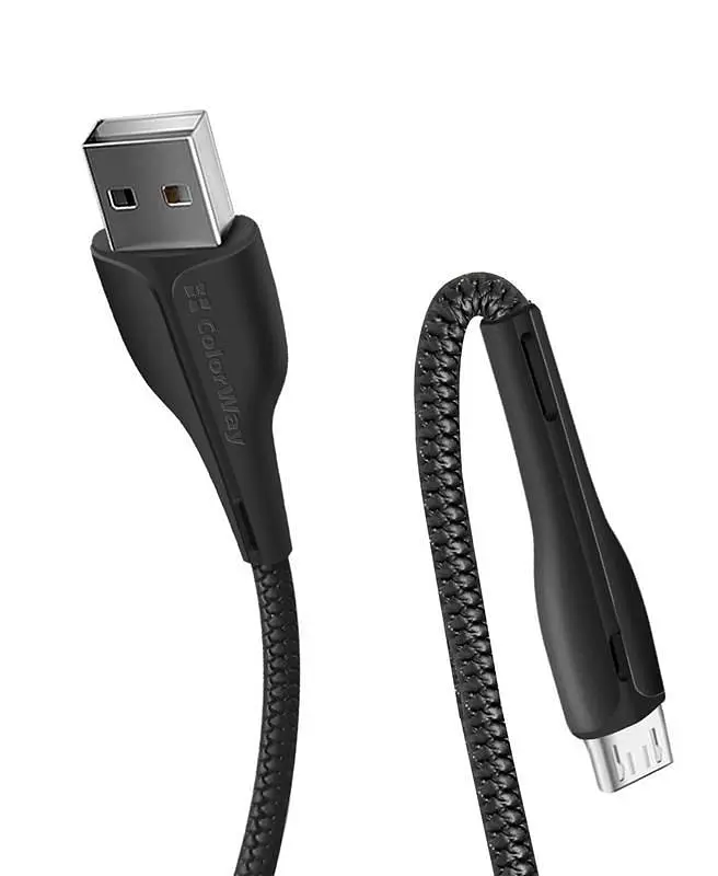 Кабель ColorWay USB - micro USB (M/M), PVC + Led, 2.4 А, 1 м, Black (CW-CBUM034-BK) - фото 8