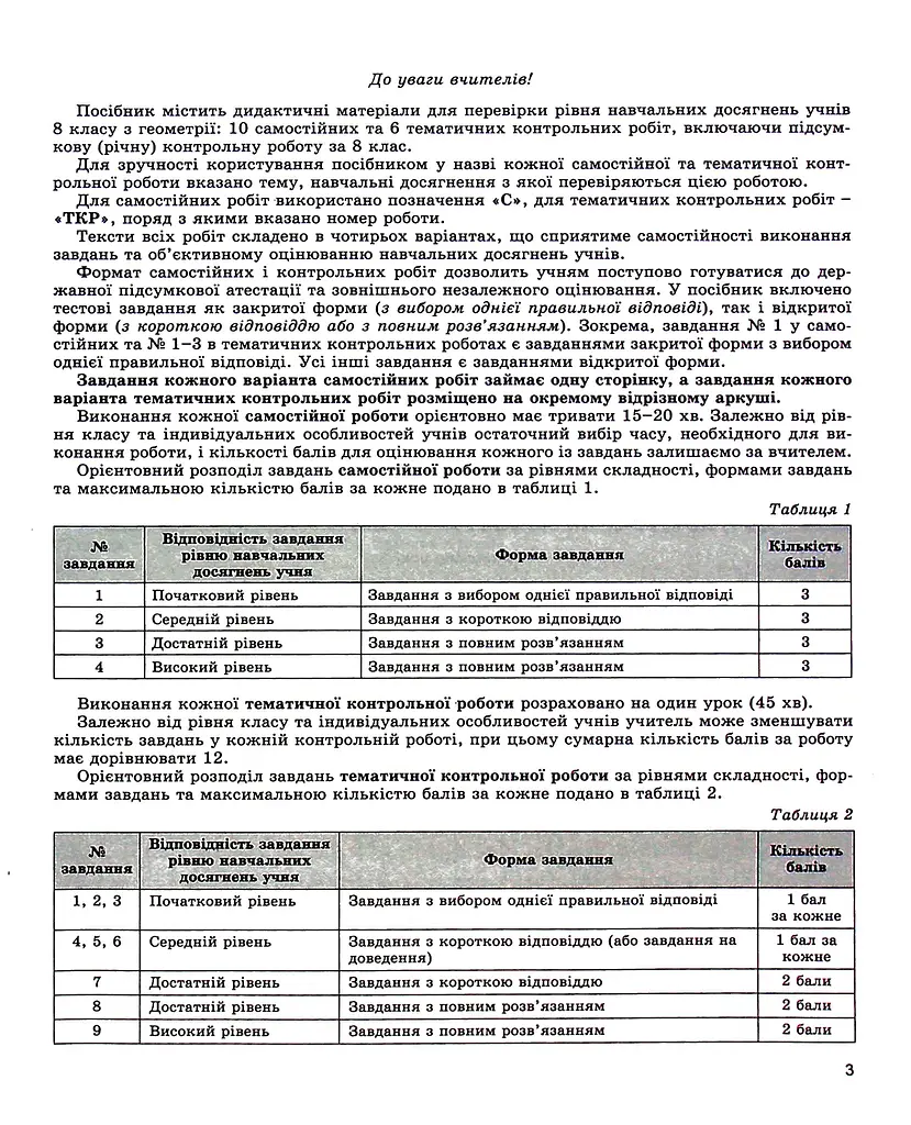 Геометрія 8 клас. Зошит для самостійних та тематичних контрольних робіт - фото 2