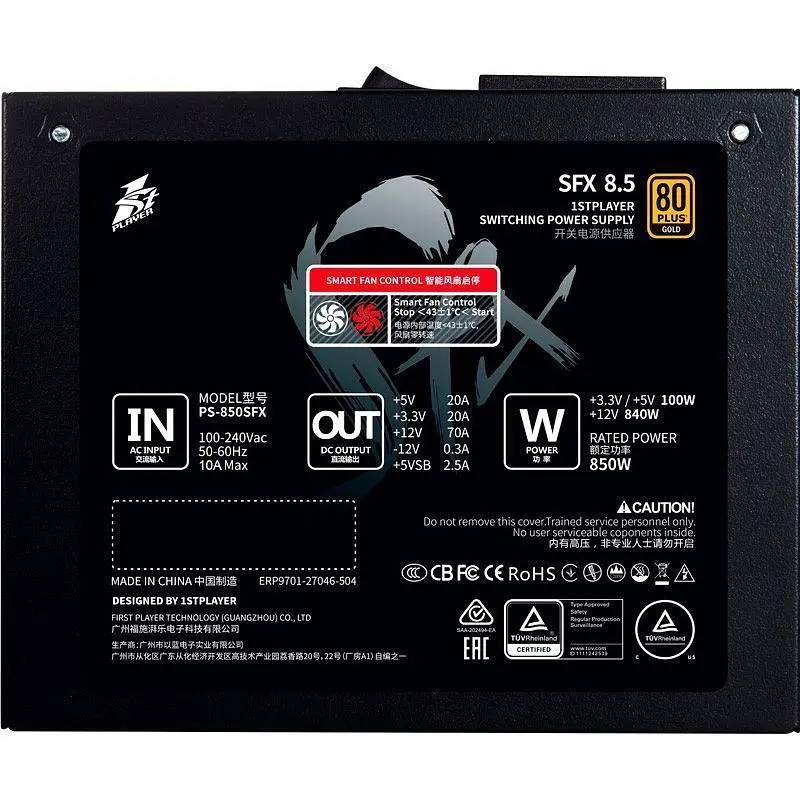 Блок живлення 1stPlayer PS-850SFX (SFX-GLD-850-BK-EU) [147684] - фото 6