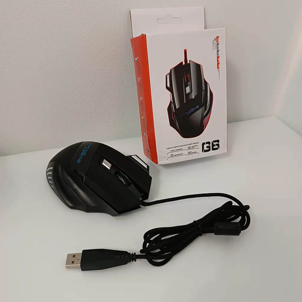 Ігрова мишка G6 дротова USB 135 см велика з автоклікером - фото 10