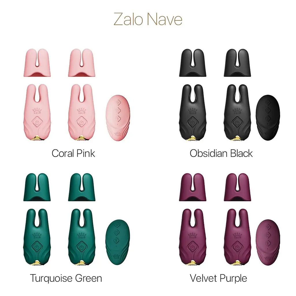 Смарт-вібратор для грудей Zalo - Nave Velvet Purple, пульт ДК, робота через додаток - фото 8