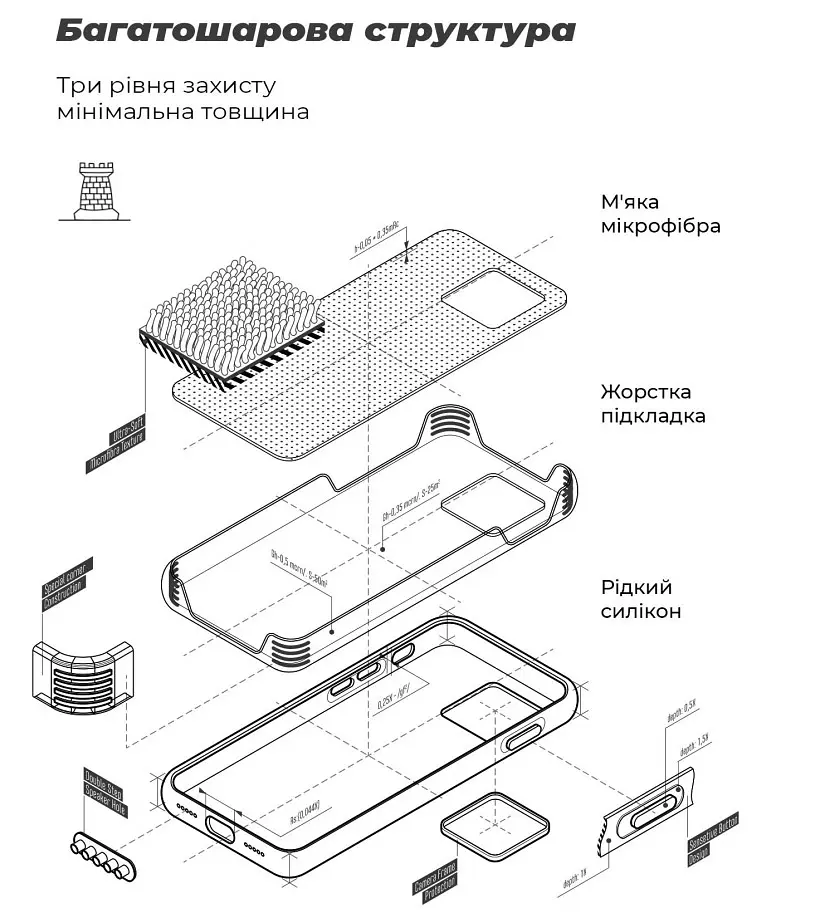 Чехол ArmorStandart ICON для Xiaomi 13T 5G/13T Pro 5G Dark Blue (ARM69645) [96881] - фото 5