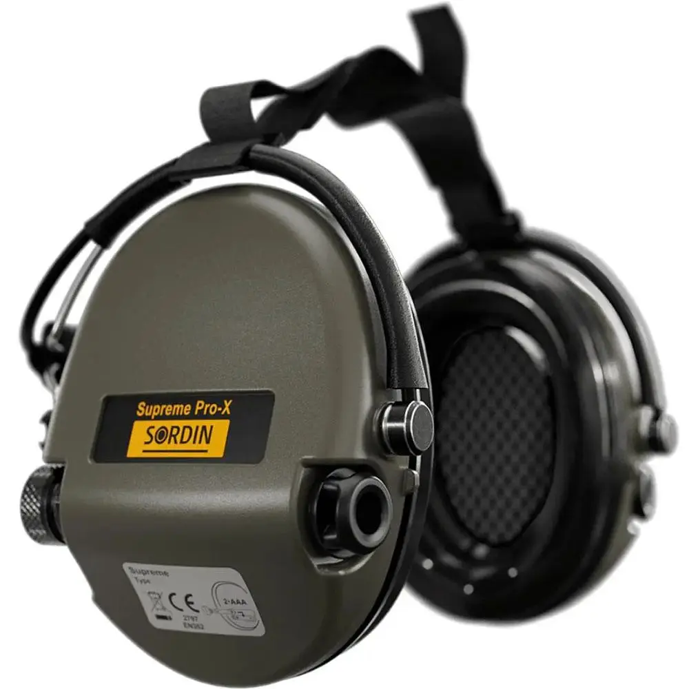 Активні захисні навушники Sordin Supreme Pro-X Neckband Olive із заднім тримачем під шолом (76302-X-S) - фото 3