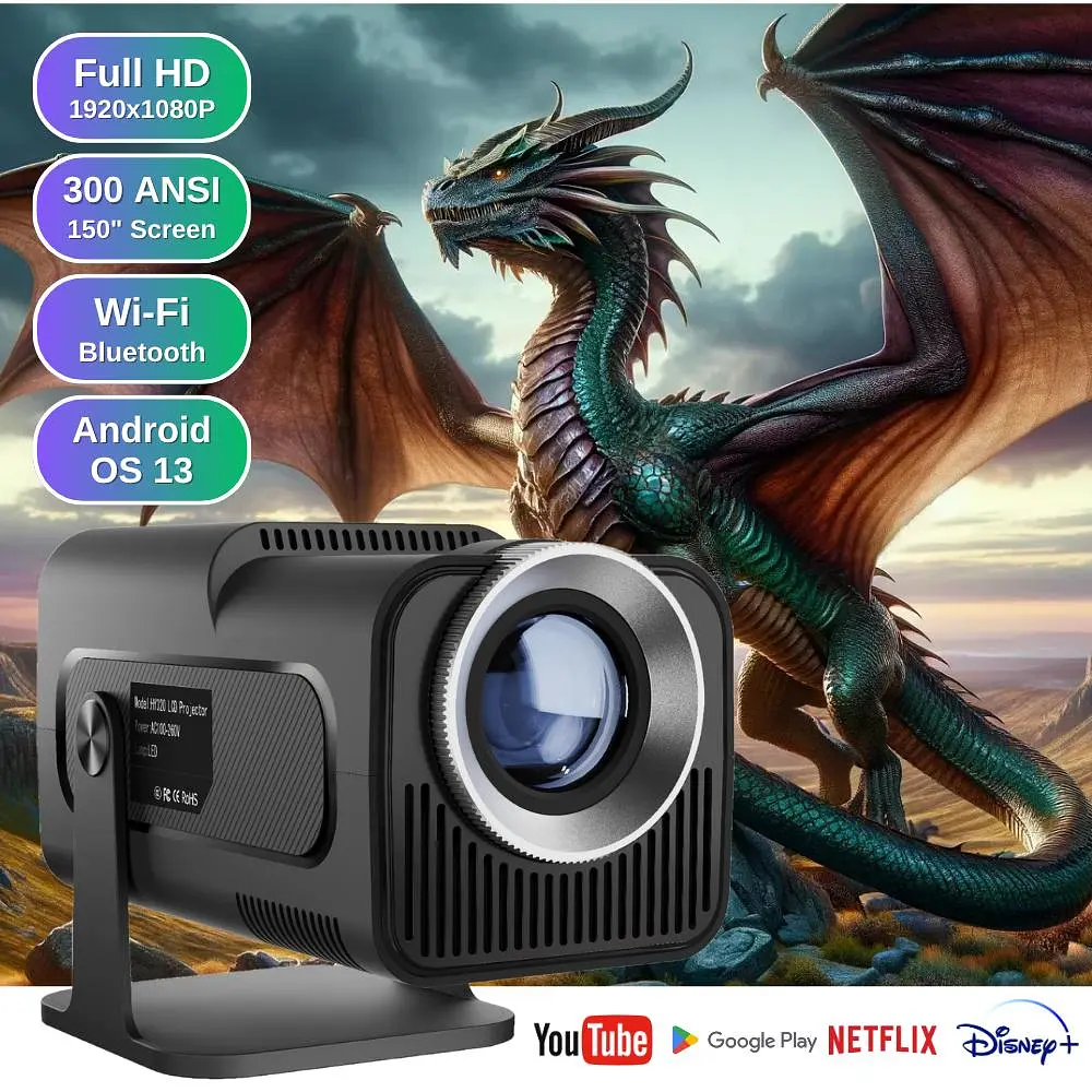 Проектор XON SmartView X-Pro Full HD 1920х1080Р, 4K, Wi-Fi, Android, 10000Lm (XVPA1910AB 0823) Чорний - фото 5