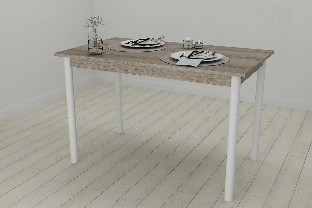 Стіл кухонний Ferrum-decor Беніта 75x120x80 Білий ДСП Сонома Трюфель 16мм (FRD-106286) - фото 2