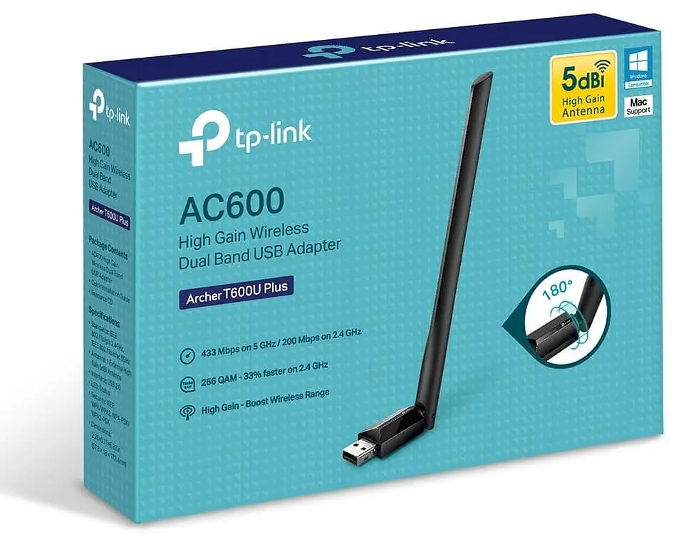 WiFi-адаптер TP-Link Archer T600U Plus USB 2.0 Wi-Fi 5 (AC) (Archer T600U Plus) - фото 4