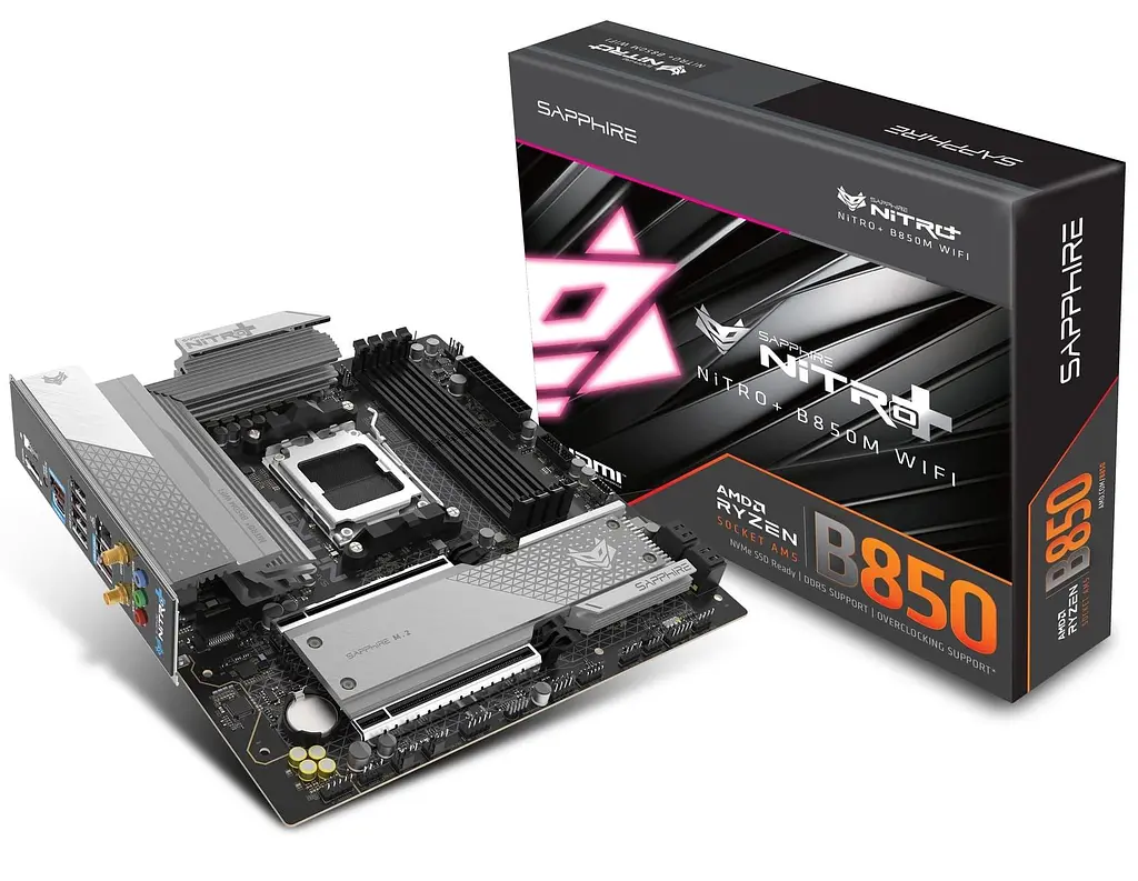 Материнська плата Sapphire NITRO+ B850M WIFI (52123-01-40G) (Socket AM5, AMD B850, Micro-ATX) - фото 6