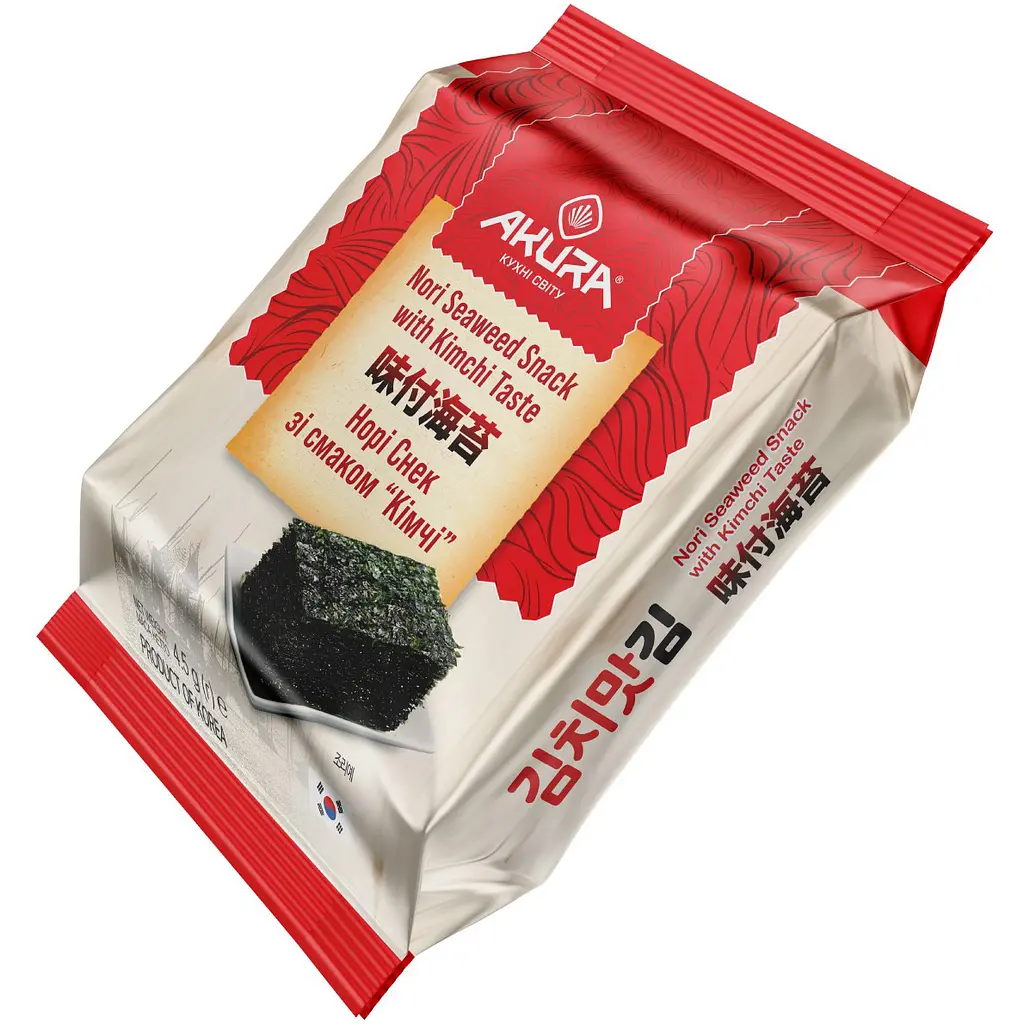 Нори снек Akura со вкусом кимчи 4.5 г - фото 1