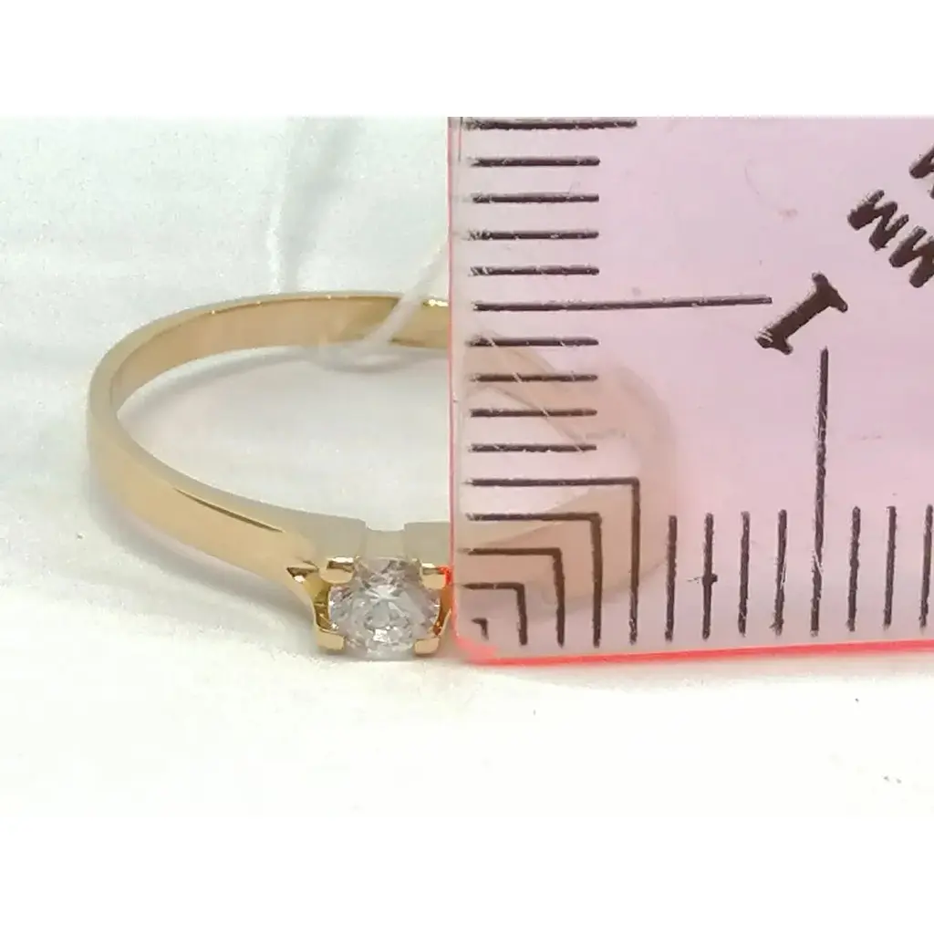 Золоте кільце Столична Ювелірна Фабрика з фіанітом. 140577 15,5 - фото 4