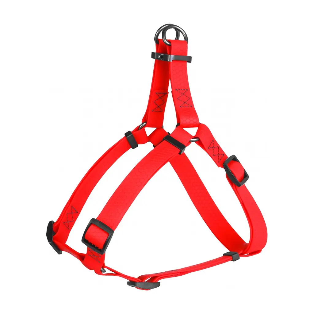 Шлея для собак WAUDOG Waterproof з QR-паспортом XS Ш 15 мм Д 30-39 см червона (27633)