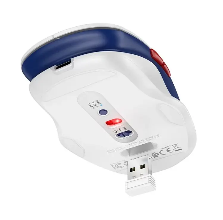 Комп'ютерна миша Hoco GM40 Dixon RGB dual-mode wireless mouse(rechargeable version) Білий - фото 3