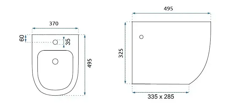 Підвісне біде Rea Carlo Mini white gold edge REA-C6990, Білий - фото 5