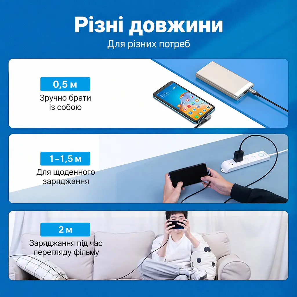 Кабель Vention TAKHF USB-C - USB-C кутовий 90° PD 100 Вт 1 м сірий (TAKHF) - фото 14