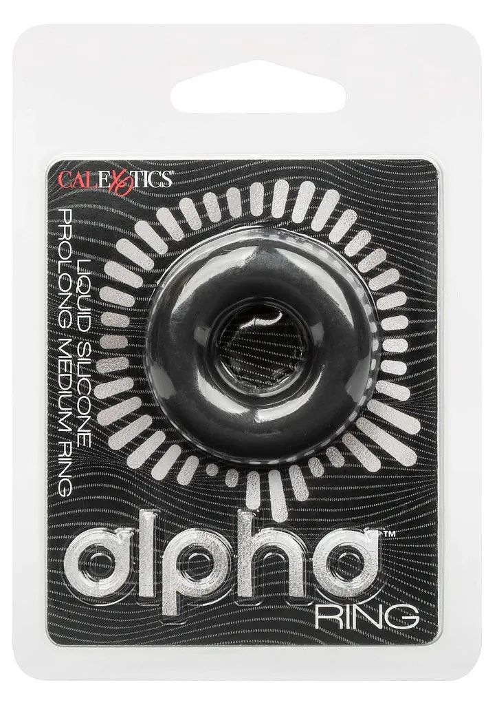 Ерекційне кільце Calexotics Alpha Prolong Medium 2 см (чорний) - фото 8