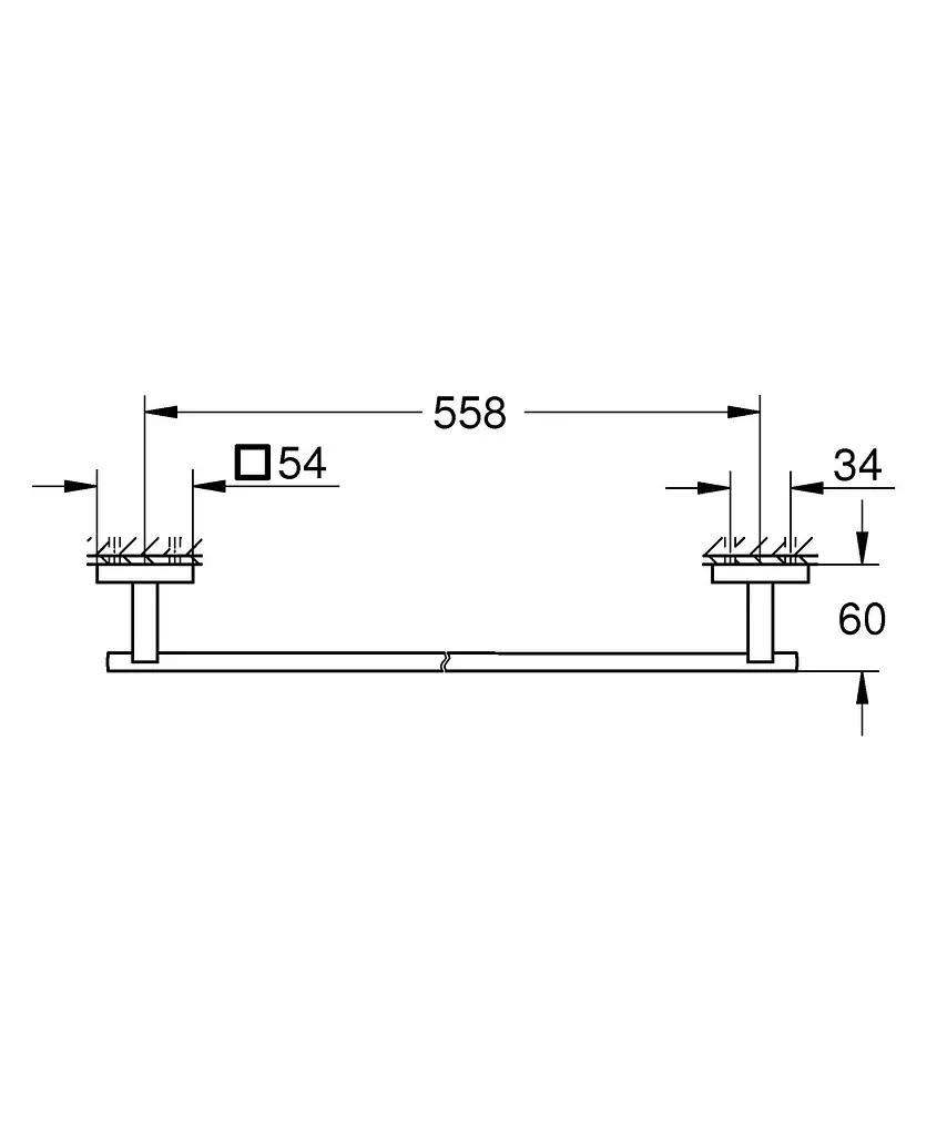 Держатель для полотенца Grohe 600мм QuickFix Start Cube 410892430 Черный матовый - фото 4